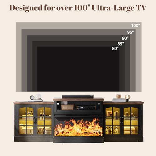 97" Farmhouse Fireplace TV Stand for TVs Up to 100", view 4