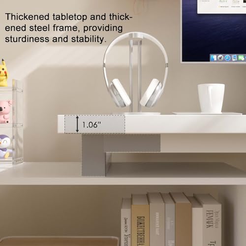 L Shaped Computer Desk, 47 Inch Home Office Desk with File Drawers & Storage Shelves, Small Corner Computer Desk for Small Space (White)
