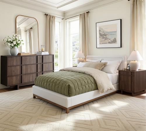 55" Wide 9 Drawer Dresser for Bedroom, Skeleton Line Design, view 6