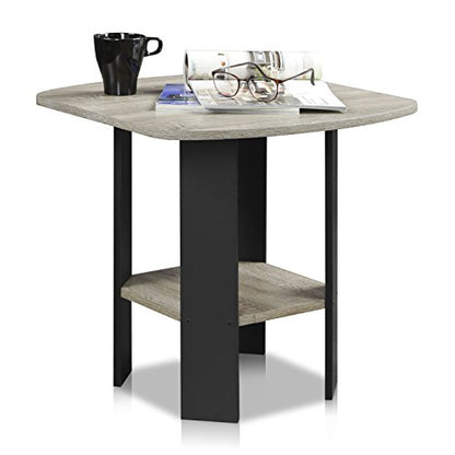 SIMPLE DESIGN Side Table, 2-Tier Modern End Table with Soft Edges, Open Shelves Night Stand, Bedside Table, for Living Room, Bedroom, French Oak