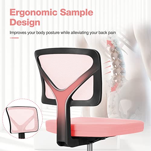 Small Armless Desk Chair, Mesh Rolling Office Chairs, view 5