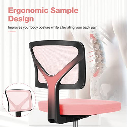 Small Armless Desk Chair, Mesh Rolling Office Chairs, view 5