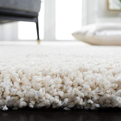 SAFAVIEH Milan Shag Collection Runner Rug - 2' x 6', Ivory, Solid Design, Non-Shedding & Easy to Clean, Plush Thick Pile, Ideal for Hallway, Foyer, Bedroom (SG180-1212)