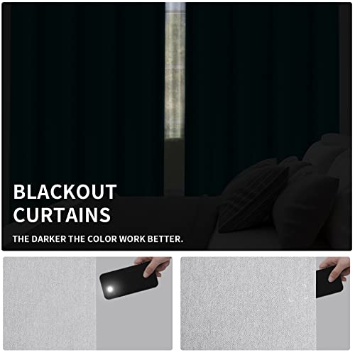 Linen Look Blackout Curtain Grommet Window Curtain Drapes for Bedroom, Living Room Thermal Insulated Room Darkening (2 Panels, 42x84 inch, Greyish White)