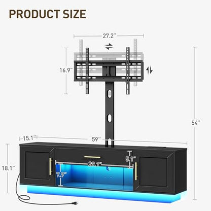 59" Modern TV Stand with Mount and Power Outlet, view 3