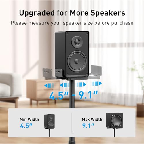 Universal Speaker Stands for Surround Sound -Height Adjustable Extend 33.3”to, view 4