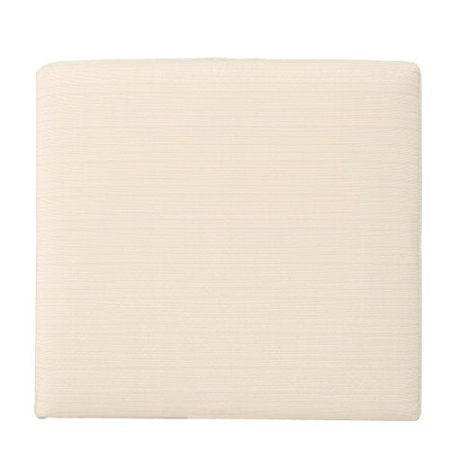 Outdoor Wicker Ottoman with Cushion for Stylish Patio Furniture, Versatile Garden Footrest or Extra Seating, Comfortable and Durable, Beige