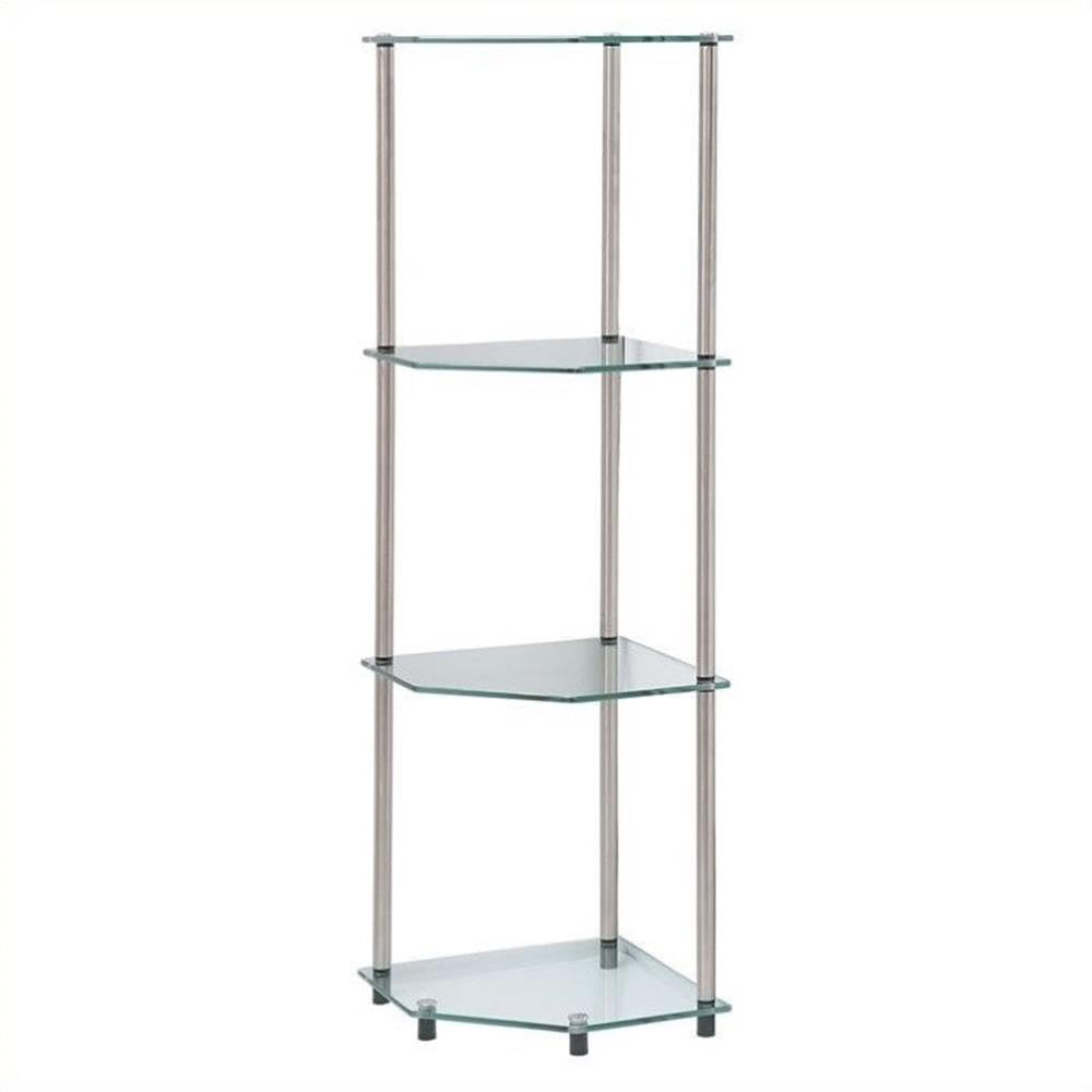Designs2Go Classic Glass 4 Tier Corner Shelf