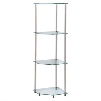 Designs2Go Classic Glass 4 Tier Corner Shelf