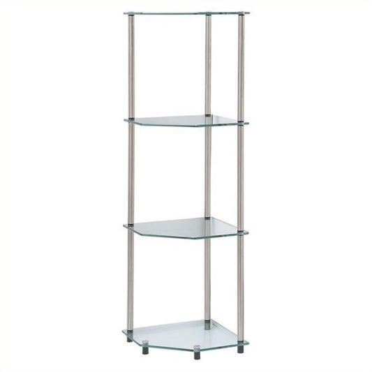 Designs2Go Classic Glass 4 Tier Corner Shelf