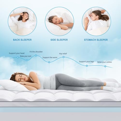 King Size Dual Layer 4 Inch Memory Foam Mattress Topper, view 4