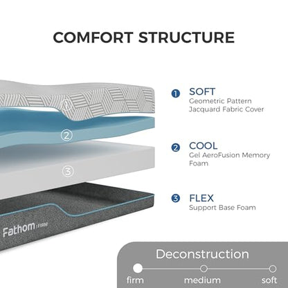 FATHOM Firm Twin Mattress 8 Inch Memory Foam Mattress Twin Size Bed in a Box, view 3