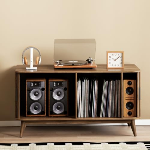 Modern Record Player Stand Vinyl Record Storage Up to 150 Records, view 6