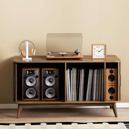 Modern Record Player Stand Vinyl Record Storage Up to 150 Records, view 6