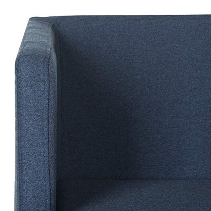 Safavieh Home Collection Celine Navy and Chrome Modern Glam Cross Leg Chair