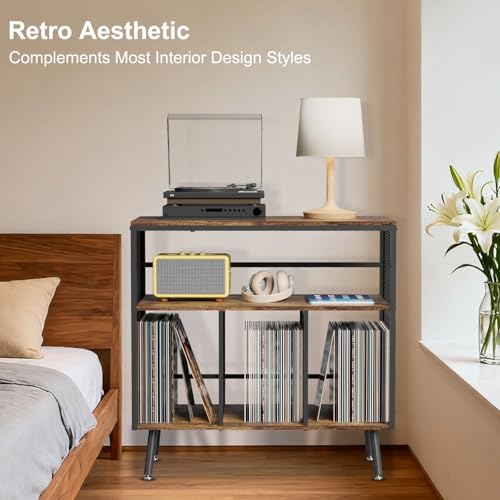 Record Player Stand with Vinyl Storage, view 6