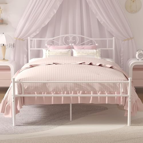 14 Inch Full Size Metal Platform Bed Frame with Headboard and Footboard, view 2