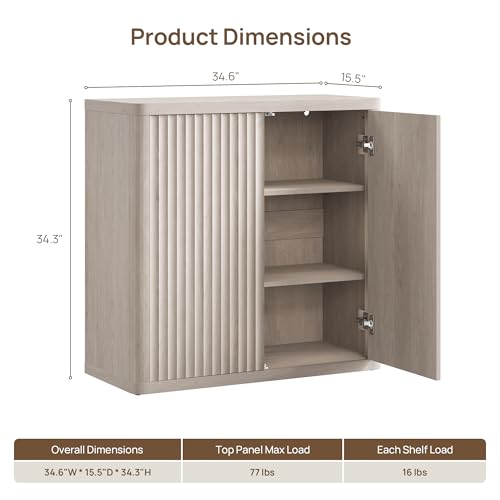 Buffet Cabinet with Storage 69.2" Sideboard Accent Modern Credenza with Doors, view 3