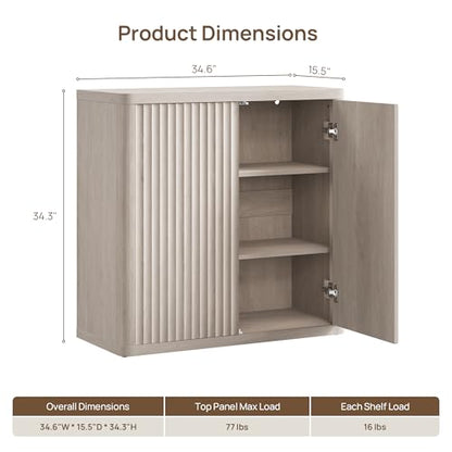 Buffet Cabinet with Storage 69.2" Sideboard Accent Modern Credenza with Doors, view 3
