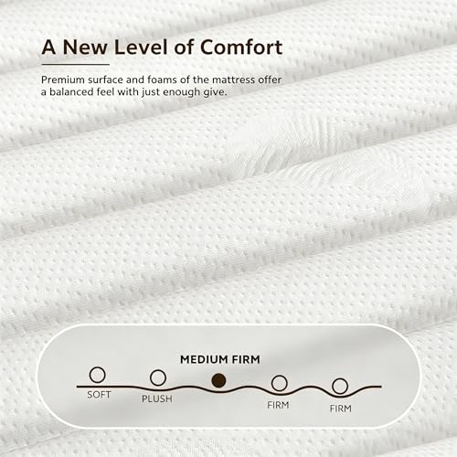 Twin Size Mattress, Hybrid Twin Mattress 12 Inch Medium Firm, view 4