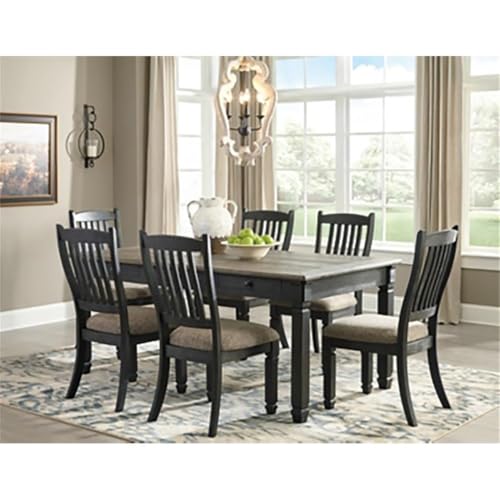 Signature Design by Ashley Tyler Creek Farmhouse Dining Table with Drawers, Seats up to 6, Almost Black