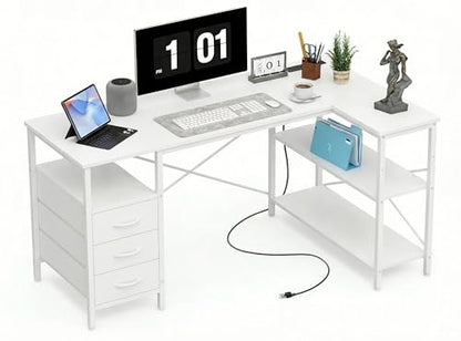 L Shaped Gaming Desk with Power Outlets, view 2