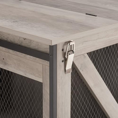 37''L Farmhouse Dog Cage Crate Furniture with Sliding Barn Door, view 7