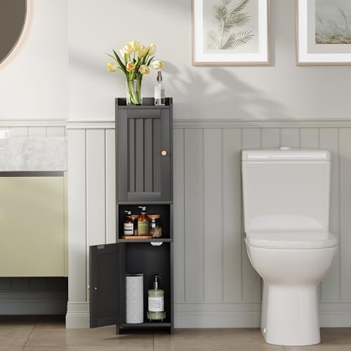 Bathroom Cabinet with 2 Doors, 7.3 x 9.8 x 40.4 Inches, view 3