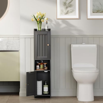 Bathroom Cabinet with 2 Doors, 7.3 x 9.8 x 40.4 Inches, view 3