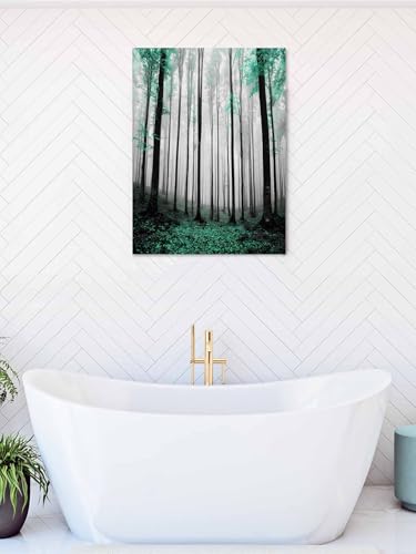 NuYeBiofx Thanksgiving Green Maple Trees Canvas Wall Art Prints,48"x32" Framed Picture Artwork Fall Maple Leaves Printed Canvas Oil Painting for Living Room Bedroom Office,Ready to Hang