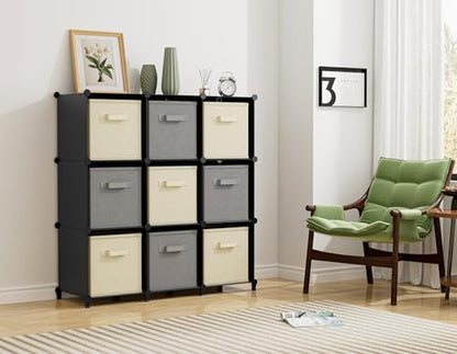Closet Organizers and Storage, 9 Cube Storage Organizer, Black, view 6
