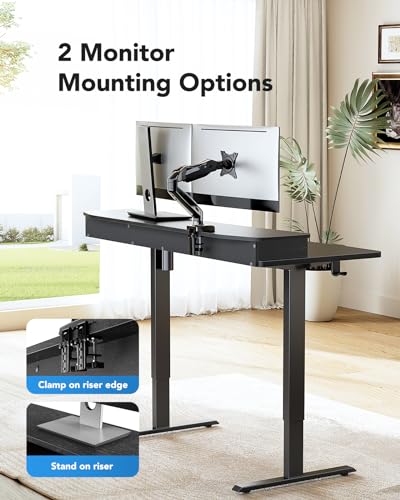 48″ x 24″ Electric Standing Desk with 2 Drawers, C-Clamp Mount Compatible, view 4