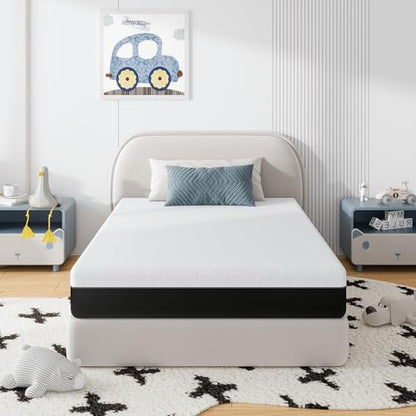 Twin Mattress, 8 Inch Memory Foam Mattress in a Box, Medium Firm, Supportive & Pressure Relief, Removable Cover, CertiPUR-US Certified, No Fiberglass