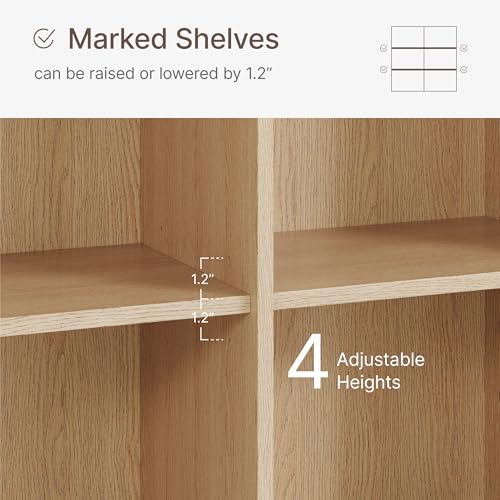 59" Tall Bookcase with Doors, 31.5'' Wide Large Book Shelf with Storage, view 6