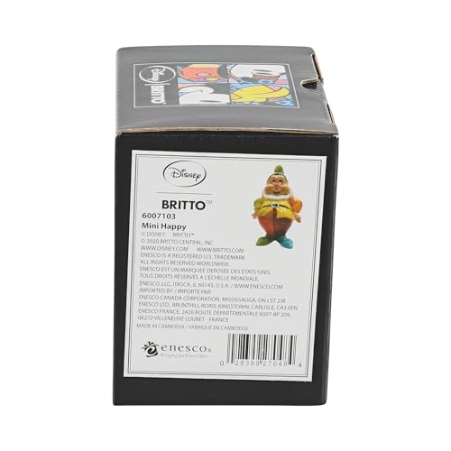 Disney by Romero Britto Snow White and The Seven Dwarfs Happy Miniature Figurine, 4.7 Inch, Multicolor
