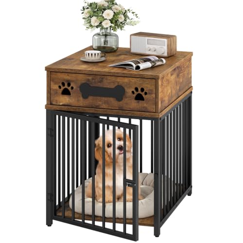 Dog Crate Furniture, Indoor Dog Kennel for Small Dogs, Rustic Brown, view 2