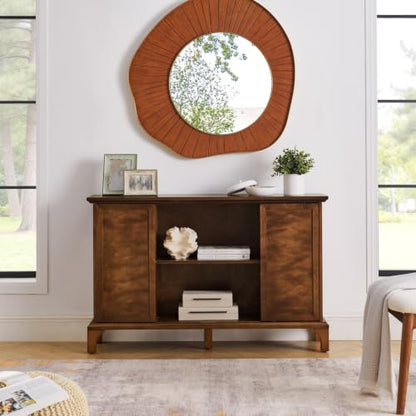 LUMISOL Farmhouse Fluted Sideboard Buffet Cabinet with 2 Sliding Doors, view 5