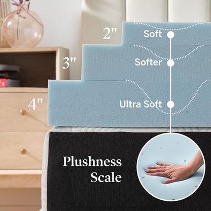 4 Inch Memory Foam Mattress Topper, view 3