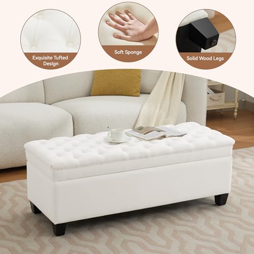 51" Fabric Storage Ottoman Bench, view 5