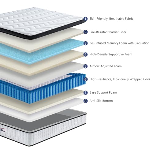 12 Inch Queen New Hybrid Mattress, Medium Firm, Reinforced Edge, view 3