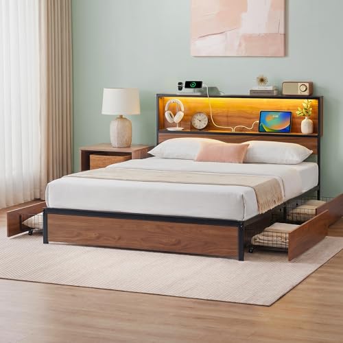 Kai Platform Bed Frame, Four Underbed Storage Drawers, Queen, view 2