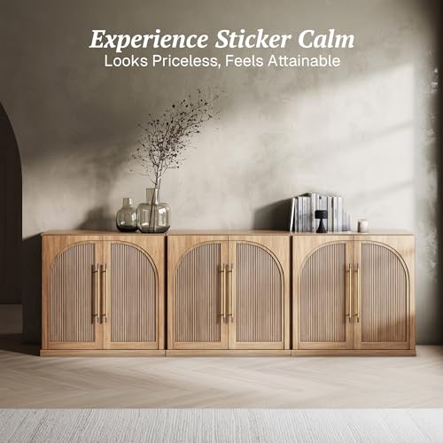 Set of 3 Jagger Sideboard Buffet Cabinet - Camel, view 5