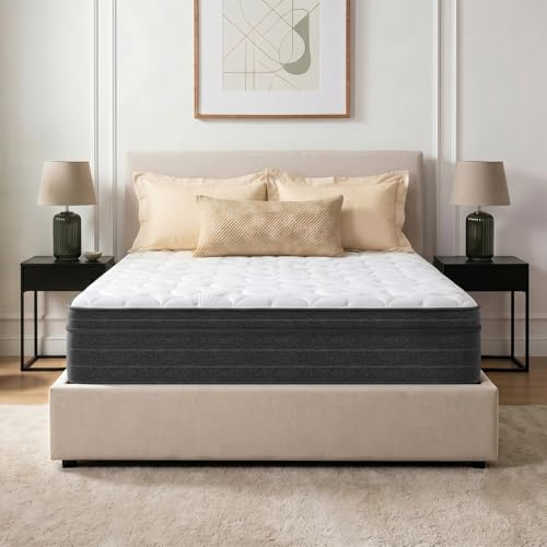 12 Inch Queen Hybrid Mattress in a Box, Medium Firm, Gray, view 2