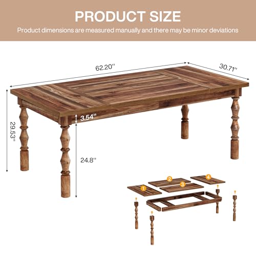 Large Walnut Executive Office Desk, 62" Farmhouse Computer Desk, view 3