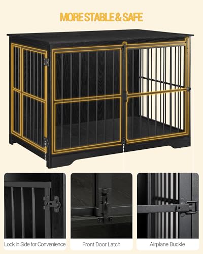 44.1" XL Dog Crate Furniture Indoor Dog Kennel with Barn Door, view 6