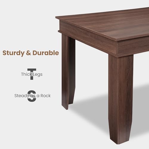 Farmhouse Dining Table for 6-8 People, 71 in Long Kitchen Tables with Wooden Sturdy Frame, 6 ft Large Rectangular Dinner Table for Dining Room, Kitchen (Brown, 71" Non-extendable)