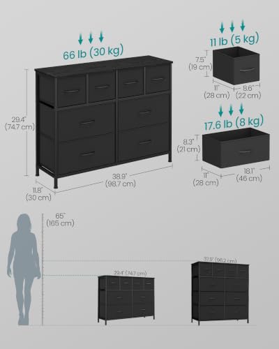 Wide Dresser for Bedroom, 8 Fabric Drawers with Steel Frame, view 4