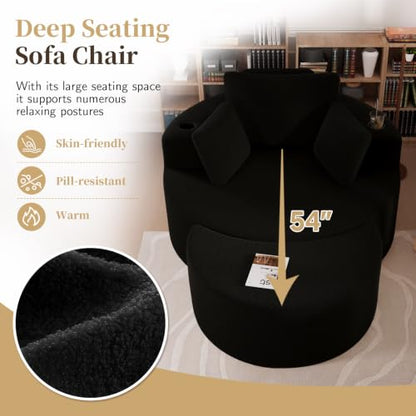 Round Chaise Lounge with Ottoman, view 7