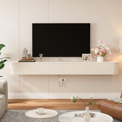 Floating TV Stand with Drawers 55'', Wall Mount TV Stand, view 4