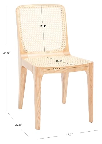 SAFAVIEH Couture Collection Frank Tropical Coastal Natural Rattan Dining Chair Set of 2
